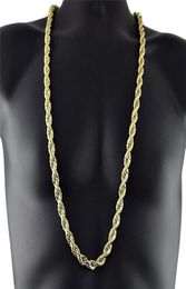 10mm Thick 90cm Long Rope ed Chain 24K Gold Plated Hip hop ed Heavy Necklace For mens8939998