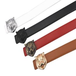 2022 Belt Designer Belts For Men Copper Black Gold Silver Senior Tiger Head Buckle Belt Fashion Luxury Leather Casual Women Men Be217t