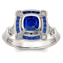 Choucong Classical Wedding Rings Vintage Jewellery 10KT White Gold Fill Blue Sapphire CZ Diamond Gemstones Party Hollow Women Engagement Band Ring Gift