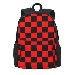 Backpack Geo Print Mod Checkers Cycling Backpacks Men Elegant School Bags Custom Big Rucksack