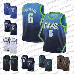 Custom Mens women youth dallas''Mavericks''6 Kristaps Porzingis 11 Yogi Ferrell Camo black blue red Basketball throwback Jersey