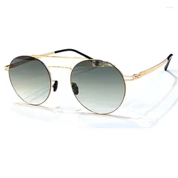 Sunglasses Round Women Men Alloy Frame Retro Fashion Shades With Brand Cases Steampunk Eyewear