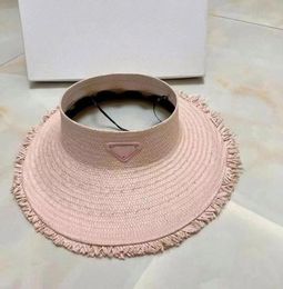 Hats Designer Empty Visor Straw Hat Fashion Outdoor Travel Caps High Quality Men Women Sun Cap 8 colors1480262
