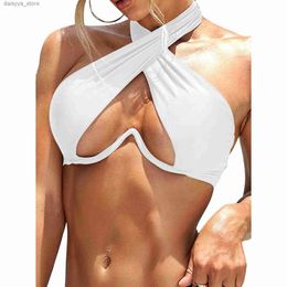 Swim wear Ladies Summer Solid Color Sexy Swimsuit Adult Female Multifunctional Detachable Shoulder Strap Sexy Halter Swimsuit BikiniL23118