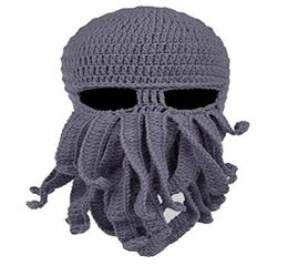 2018 Unisex Octopus Knitted Wool Ski Face Masks Event Party Halloween Knitted Hat Squid Cap Beanie Cool Gifts Mask5447347