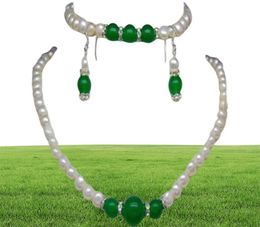 Natural78mmWhitePearlampGreenJadeGemsNecklaceBraceletEarringSet1803475 Natural78mmWhitePearlampGreenJadeGe88334321885690