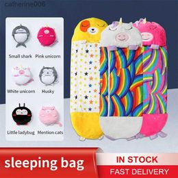 Sleeping Bags Sleeping Bag Kids Cartoon Sleepsacks Children's Sleeping Bag Plush Doll Pillow Boys Girls Baby Animal Sleep Sack For BirthdayL231225