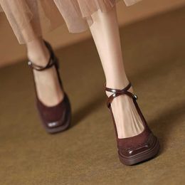 Dress Shoes Mary Jane shoes women's new spring and autumn season JK uniform small leather high heels thick single