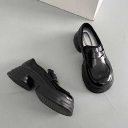 Dress Shoes Thick soled big toe shoes spring new casual British style small leather women's JK uniform versatile single