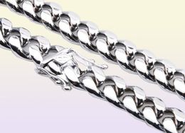14mm Boys Men039s High Quality Silver Colour Stainless Steel Curb Cuban Link Miami Chain Necklace Rapper Jewellery 740inch268w2999544