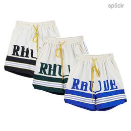 Rhude Shorts Mens White and Blue Men Designer Pants Size s m l xl Swim Beach Drawstring Tighness Loose Ligthweight Lpm FDWH BRC1