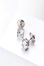 HBP Four claw single drill earrings female round pure silver gold plating simple one carat diamond light luxury temperame45217896636683