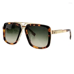 Sunglasses Square For Men Vintage Germany High Quality Shades Acetate Mix Alloy Frame UV400 Lens