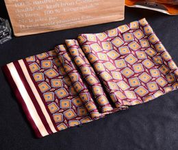 New Vintage 100 Silk Scarf Men Fashion paisley Flowers Pattern Print Double Layer dot Pure Silk Satin Neckerchiefs 40color40546806999