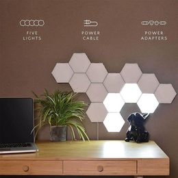 White DIY Quantum Lamp Touch Sensor wall lamps LED Hexagon Light Magnetic Modular night light Creative lights256m