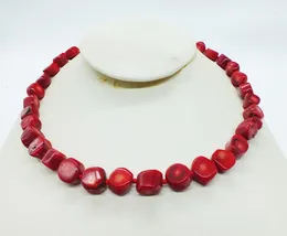 Choker 10MM Classic Irregular Red Coral Necklace. African Women's Favorite Necklace ( The Last One) 18"