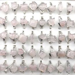 Fashion Pink Crystal Rings Women's Jewellery Rose Quartz Rings 50pcs Whole258R