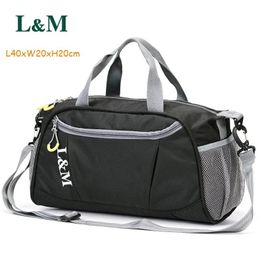 Bags L&m Professional Sports Gym Duffle Bag Women Men for Gym Fiess Training Shoulder Handbags Yoga Bag Light and Durable Lage