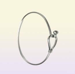 whole 12pcs lot stainless steel Silver Adjustable Bangle Bracelet Fashion Simple design thin wire cuff bangle Jewellery findings8875395