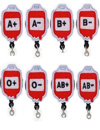 Whole Key Rings Blood Type Medical Nurse Retractable Felt ID Badge Holder Reel With Alligator Clip For Gift4319176