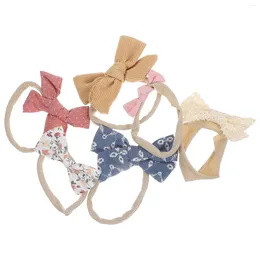 Bandanas 6 Pcs Baby Girl Bow Headband Infant Hair Accessories For Girls Flower Headbands Pure Cotton