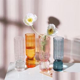 Vases Cutelife Nordic Transparent Small Glass Vase Design Terrarium Hydroponic Flower Plant Wazony Wedding Decoration Home 210409 Dr Dhcys