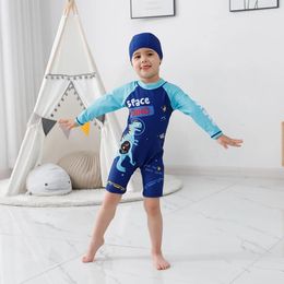 set 28 Y One Piece Boy Swimsuit with Hat 2022 New Dinosaur Print Sunscreen Surfing Suit Kids Swimwear Bikini Children Beachwear