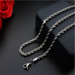 5pcs lot Silver Colour 2mm 50cm rope chain Necklace Chains stainless steel for DIY Jewellery Making Materials226a