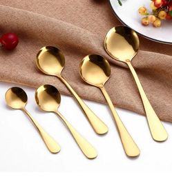 Golden Tea Spoon Stainless Steel Mini Gold Coffee Spoon For Milk Tea Small Dinnerware Tableware Kitchen Dining Tools