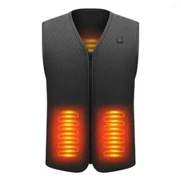 Men's Vests Men Vest Usb Heating Coat With Three Gear Adjustment V Neck Energy-saving Zipper Closure Unisex Padded For Winter