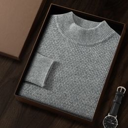 ZOCEPT Winter Thickened Sweater for Men High Quality 100 Goat Cashmere Knitted Pullover Solid Casual Thickening Jumper 231222