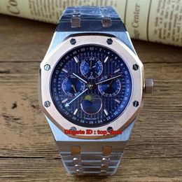 8 style High Quality Watch 41mm Perpetual Calendar Automatic Mens Watch 26574 Blue Dial Two-tone Stainless Steel Strap Gents Watch229H