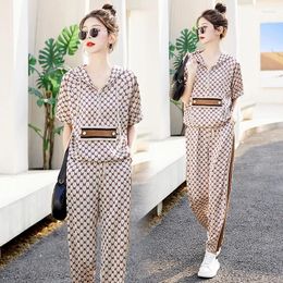 Women's Two Piece Pants Fashion Plaid Sweat Suit Set For Women 2023 Summer Trkacuist Short Sleeve Sweatshirt Tops And Hooded