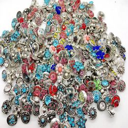 whole 50pcs lot Mix Many styles 12mm Rhinestone Snap Button Fit 12mm Snaps Chunk Fahion Ginger Snaps Jewelry224b