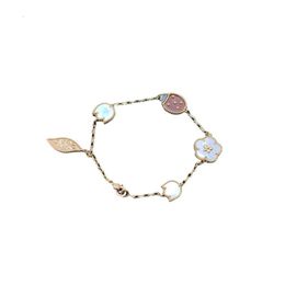 Van Clef Designer Bracelet Women Original Quality Charm Bracelets High Golden Fan Flower Ladybug Bracelet Female Rose Gold