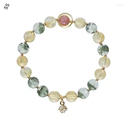 Charm Bracelets Bracelet Women Fashion Garment Embellishment Accessories Natural Yellow&Garden Crystal Beads Hand Chain For Christmas Gift