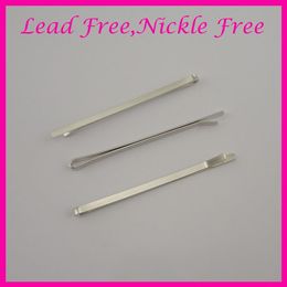 50PCS 3 0mm 7 0cm Silver finish plain flat metal bobby pins for women girls at nickle lead Metal hair barrettes pins sli229n