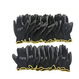 Hand Protection Work Gloves Flexible PU Coated Nitrile Safety Glove for Mechanic working Nylon Cotton Palm CE EN388 OEM BJ