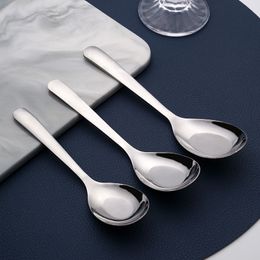 Stainless Steel Thicken Soup Spoon Deepen Coffee Tea Soups Scoops Kitchen Silver Dessert Ice Cream Spoons Flatware Desserts Scoop BH8179 FF