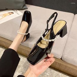 Sandals French High-grade Baotou Semi-trailer Fashion Mary Jane Fairy Style High-heeled