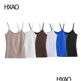 Womens Tanks Camis Hxao Tank Tops Women Crop Top Y Sleeveless T-Shirt Fashion Backless Tube Female Cropped Shirt Summer Vest Basic Wom Otx9J