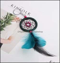 Keychains Fashion Accessories Ancient Dreamcatcher Keychain With Feather Tassel Dream Catcher Keyring Drop Delivery 2021 An96S2499507