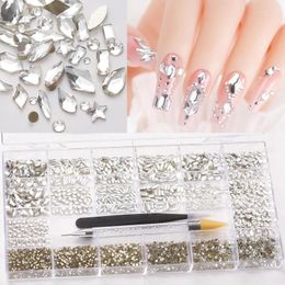 Nail Art Decorations 5500 White Rhinestones For Diamonds Jewellery Gems Acrylic DIY Craft