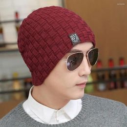 Berets Men Baggy Hat Warm Stylish Men's Knitted For Outdoor Activities Cold Resistant High Elasticity Anti-slip Design Women