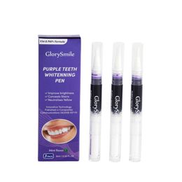 Tooth Whitening Tooth Whitening Instrument Toothpaste Pen Tooth Gel Brighten Clean Serum Stains Remover Travel Partable Purple