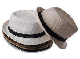 Panama Straw Hats Fedora Soft Fashion Men Women Stingy Brim Caps 6 Colours Choose 10pcslot1243297