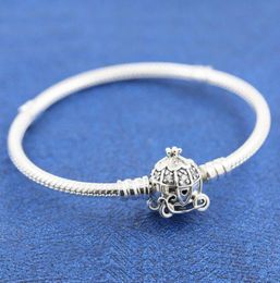 925 Sterling Silver Pumpkin Carriage Clasp Moments Chain Bracelet Fits For European Bracelets Charms and Beads8063400