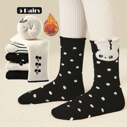 1-12Y Boys Girls Socks Winter Termiczne grube skarpetki bawełniane dzieci est Fancy Flowers Socks Baby Stockings 231225