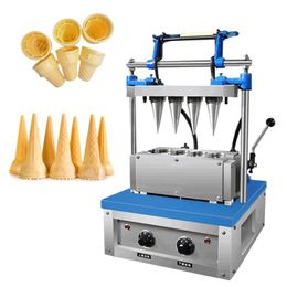 Gratis frakt till Door USA Kolice Food Processing Commercial 4 Mold Set Ice Cream Tray Cone Maker för Kitchen Restaurant med mögel