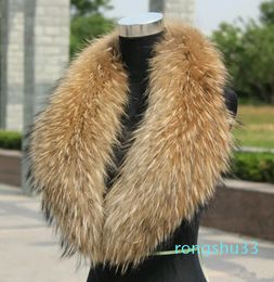 Real Raccoon Fur Collar for Down Coat Nature color Varies Size From Length